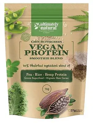 Organic Vegan Pea Rice Hemp Protein Shake Natural Raw Cacao Superfood Chocolate • $200.18