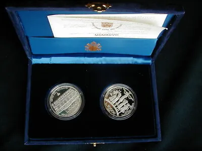 1998 VATICAN Italy RARE 4°set 2 Silver COINS PROOF  Verso Il 2000   John Paul II • $99.99