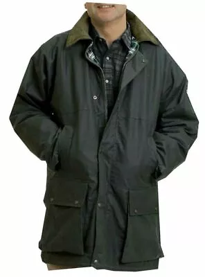 Men's Stormway Wax Jacket Waterproof  Waxed Cotton Coat For Dog Walk Or Shooting • £37.45