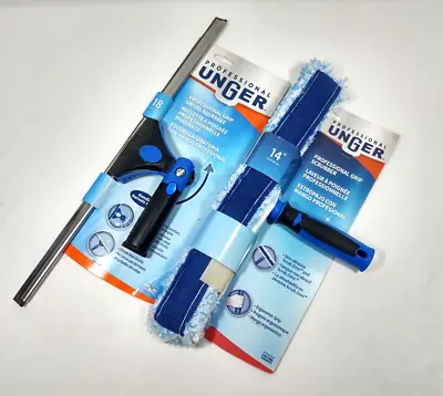 Unger Professional 18 Inch Swivel Squeegee & 14 Inch Grip Scrubber - Never Used • £38.58