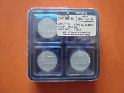 MILLIPORE GSWP 02500  25mm  0.22um Membrane Filters  NEW! (NOS) • $54.99