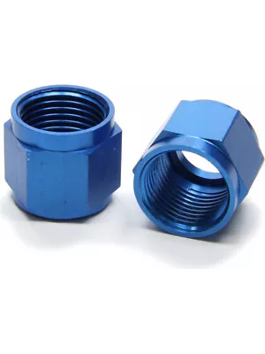 Aeroquip Fitting Tube Nut 8 AN 1/2 In Tube Aluminum Blue Anodize Pair (FCM3676) • $52.02