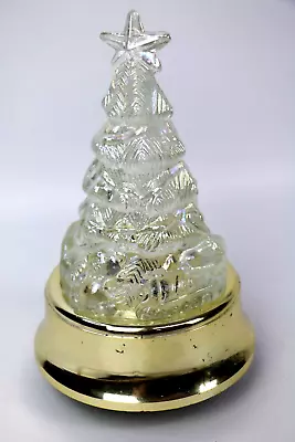 Vintage Jobar Revolving Glass Christmas Tree Lighted Musical 1987 Tested Works • $35.25