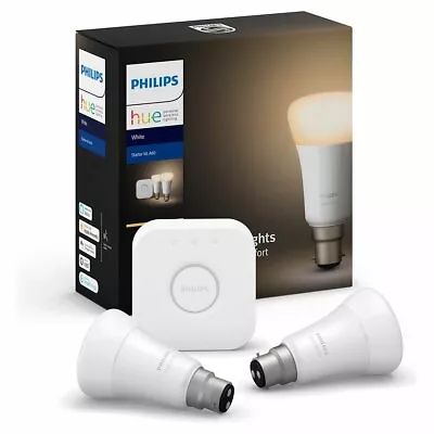 NEW Philips Hue B22 White Starter Kit HUEWB22KITBT • $141