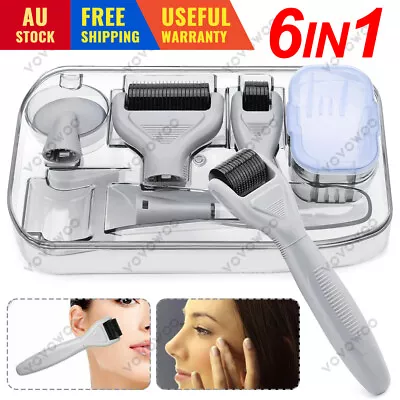 Derma Roller Anti Aging Skin Care Dermaroller Set 6in1 Titanium Micro Needle Kit • $18.95