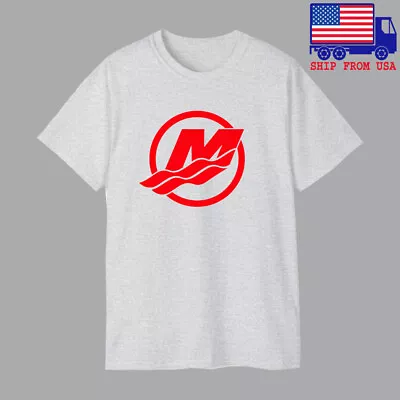 Mercury Fishing Logo Men's Grey T-shirt Size S-5XL • $22.31