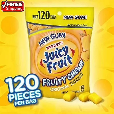 Juicy Fruit Chewing Gum Value Pack - 120 Ct Bulk Gum Bag Fast Free Shipping • $10.45