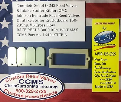 CCMS OMC Johnson Evinrude Race Reed Valves & Intake Stuffer Kit 150-235hp  • $195