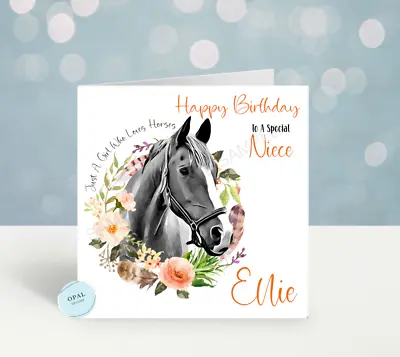 Personalised Birthday Card Horse Daughter Niece Sister Any Name/Age/Relation • £2.99