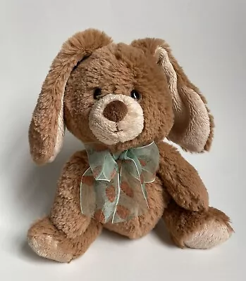 Gund Tan Floppy Ear Bunny Rabbit Plush Stuffed Animal Carrot Ribbon Soft EUC • $12.99