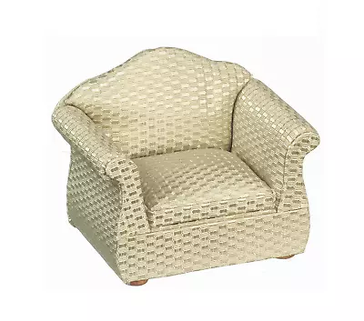 Dolls House Armchair Retro 70's Beige Lounge Chair Living Room Furniture 1:12 • $44.24