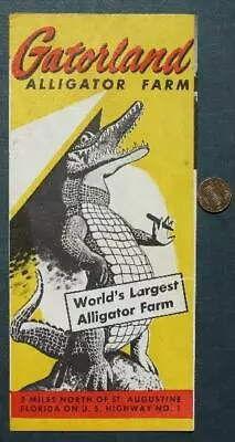 1960s St. Augustine Florida World's Largest Alligator Farm Gatorland Brochure -- • $10.99