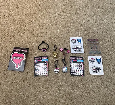 Monster High Lot Of Stickers Keychains And Bracelets • $13.25