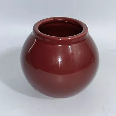 Oxblood Red Pottery Vase Small 8.5cm Tall By 9cm Wide • £7.50