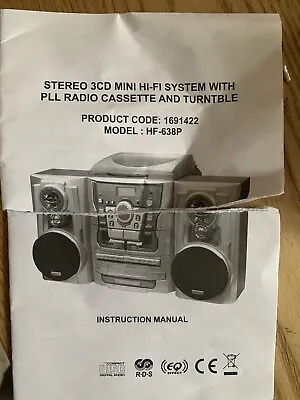 Stereo 3cd Mini Hi-fi System With Pll Radio Cassette And Turntble  • £220