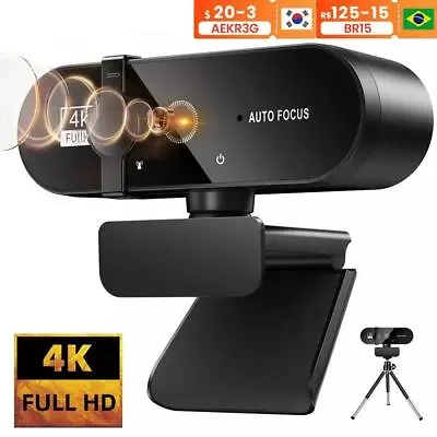 4K Webcam 1080P Mini Camera 2K Full HD Microphone 30fps USB Auto Focus Meeting • $21.99