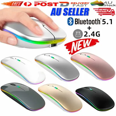 $13.71 • Buy Optical Wireless Bluetooth 5.1 Slim Rechargeable Mouse For Laptop, Mac，iPad AT