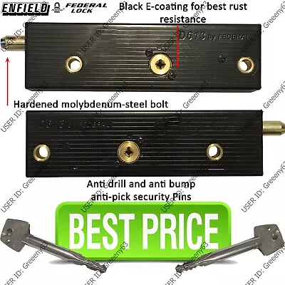 £222.95 • Buy Federal-Enfield Garage Door Bolts Locks One Pair Keyed Alike Or Single Up & Over