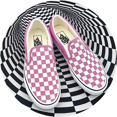 CLASSICS?-Size 8.5 US-Women's Vans 'Checkerboard' Print SLIP-ON Shoes Sneakers • $59