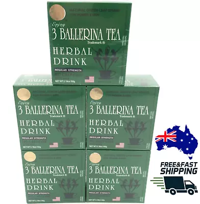 5 Boxes X 3 BALLERINA TEA Regular Strength HERBAL SLIM DRINK (150 Tea Bags) • $41.99