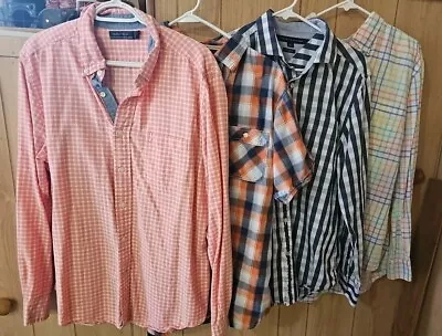 4 Men’s Plaid Button Down Long Sleeve Shirts Size M - Lot Of 4 Shirts. Free Ship • $24