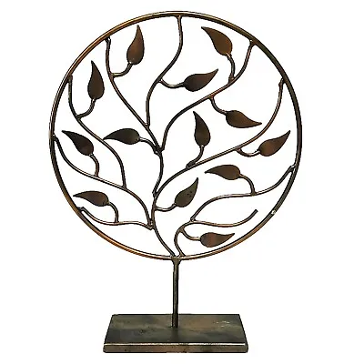 Mid Century Copper Tree Of Life Sculpture 9  X 12  Folklore Handmade Metal Art • $44.97