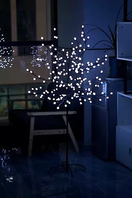 £34.95 • Buy Xmas White 5ft Pre-Lit 200LED Light Up Berry Cherry Blossom Tree Christmas 