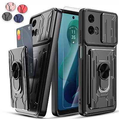 For Motorola Moto G 5G/G Play/Power 5G 2024 Case Ring Stand Cover/Tempered Glass • $10.95