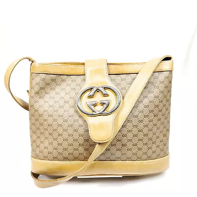 Vintage Gucci Crossbody Bag  Brown PVC 1373383 • $3.25