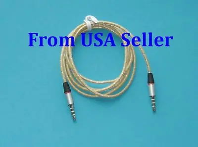 Two PCS Slim 1.2M 3.5mm 4 Pole 4 Ways M/M Fits Monster Audio Cable Aux Cable Tan • $4.99