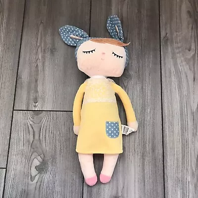 Me Too 16” Plush Stuffed Girl Bunny Ears Doll Dress Soft Lovey Yellow Dress Baby • $13.99