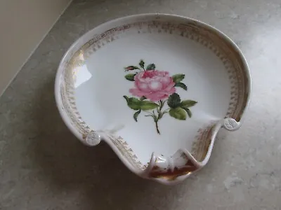 £29.99 • Buy Antique Decorative Serving Bowl - Hand Painted Rose Flower C.1880