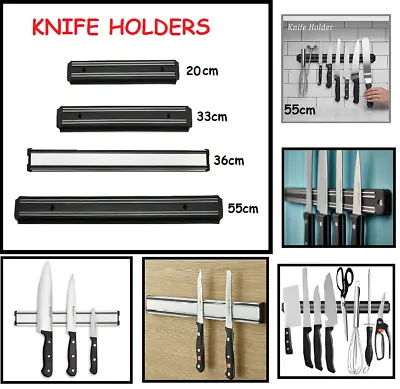 Magnetic Wall Mounted Knife Store Back Strip Kitchen Utensil Holder Storage Bar • £3.99