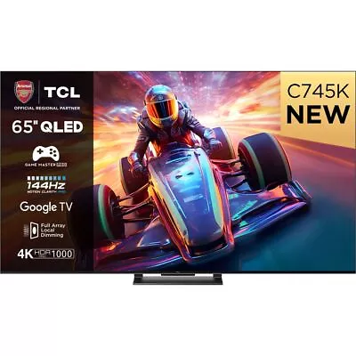 TCL 65C745K 65 Inch QLED 4K Ultra HD Smart TV Bluetooth WiFi • £806