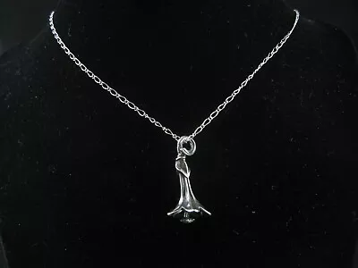 Mignon Faget Sterling Silver 925 Lily Flower Pendant With SS Necklace • $64.99