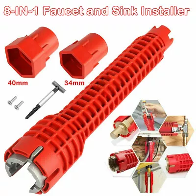 8 In1 Faucet And Sink Installer Tools Pipe Wrench For Plumbers And Homeowner Hot • $9.89