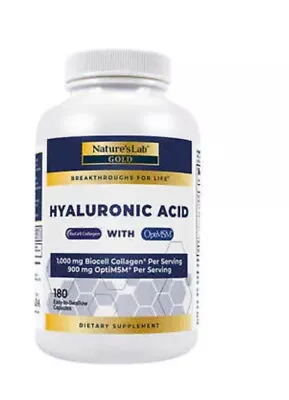 Nature's Lab Hyaluronic Acid  BioCell Collagen MSM 180 Capsules Hair Skin Joints • $34.20