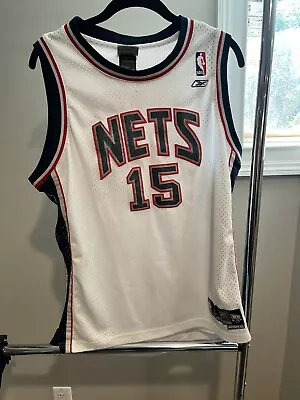 Vintage New Jersey Nets Reebok Jersey Vince Carter XL 18-20 Youth White Sewn • $19.99