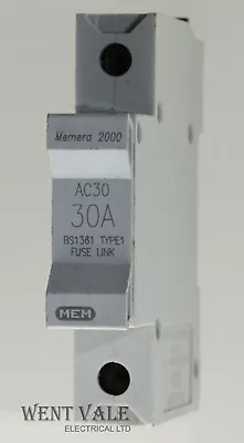 MEM Memera 2000 - AC30 - 30a BS1361 Cartridge Fuse Holder Used • £13.30