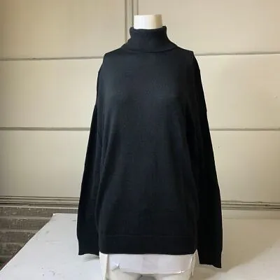 CLUB ROOM Merino Wool Blend Turtleneck Sweater Men's Size Medium Black • $26.99