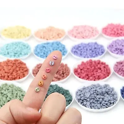 100pcs Mini Buttons 4mm Resin Doll Clothes Round Buckles Buttons For Handmade • $3.99