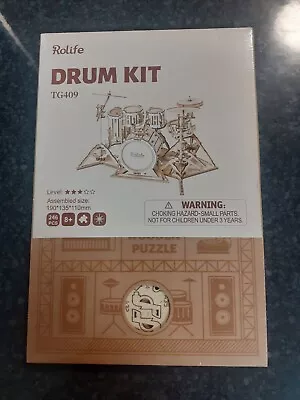 Rolife Drum Kit TG409 3D Wooden Model Kit • £9.99