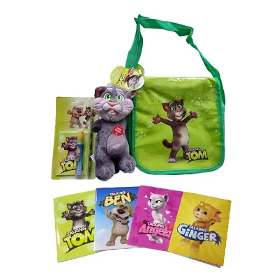 TALKING TOM- Talking Friends Squeezers + Messenger Bag + Pencil Pad +4 Note Book • £14.99