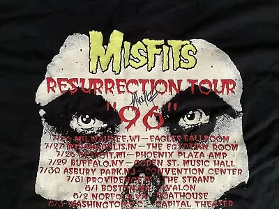 MISFITS Resurrection 96 Glow In The Dark Concert Tshirt Signed By Doyle + Ticket • $309.95