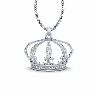 Diamond King Crown Pendant In Sterling Silver King Crown Pendant Hip Hop Jewelry • $1691.49