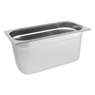 STAINLESS STEEL PAN POT CONTAINER GASTRONORM 1/3 SIZE 150mm DEPTH BAIN MARIE • £19.95