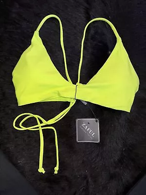 Zaful Bikini Top Size 6 Medium  Top Fluorescent Yellow NWT • $14.99