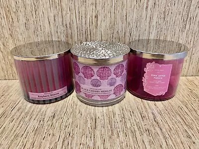 Bath & Body Works 3 Wick Candle Jars Lot Of 3 With Lids **EMPTY & CLEANED** • $16