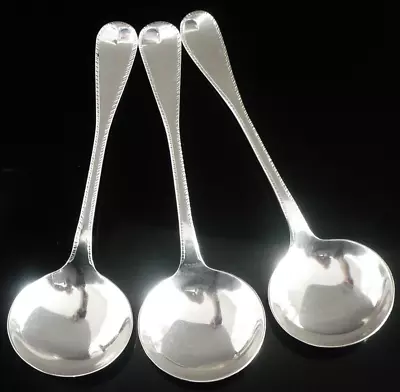 3 Sterling Silver Soup Spoons William Chawner London 1831 Converted • £240