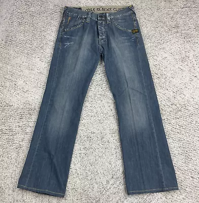 G Star Raw Jeans Mens 32 31x30 Core Slacks Custom Bootcut Blue Flap Pocket Denim • $38.89